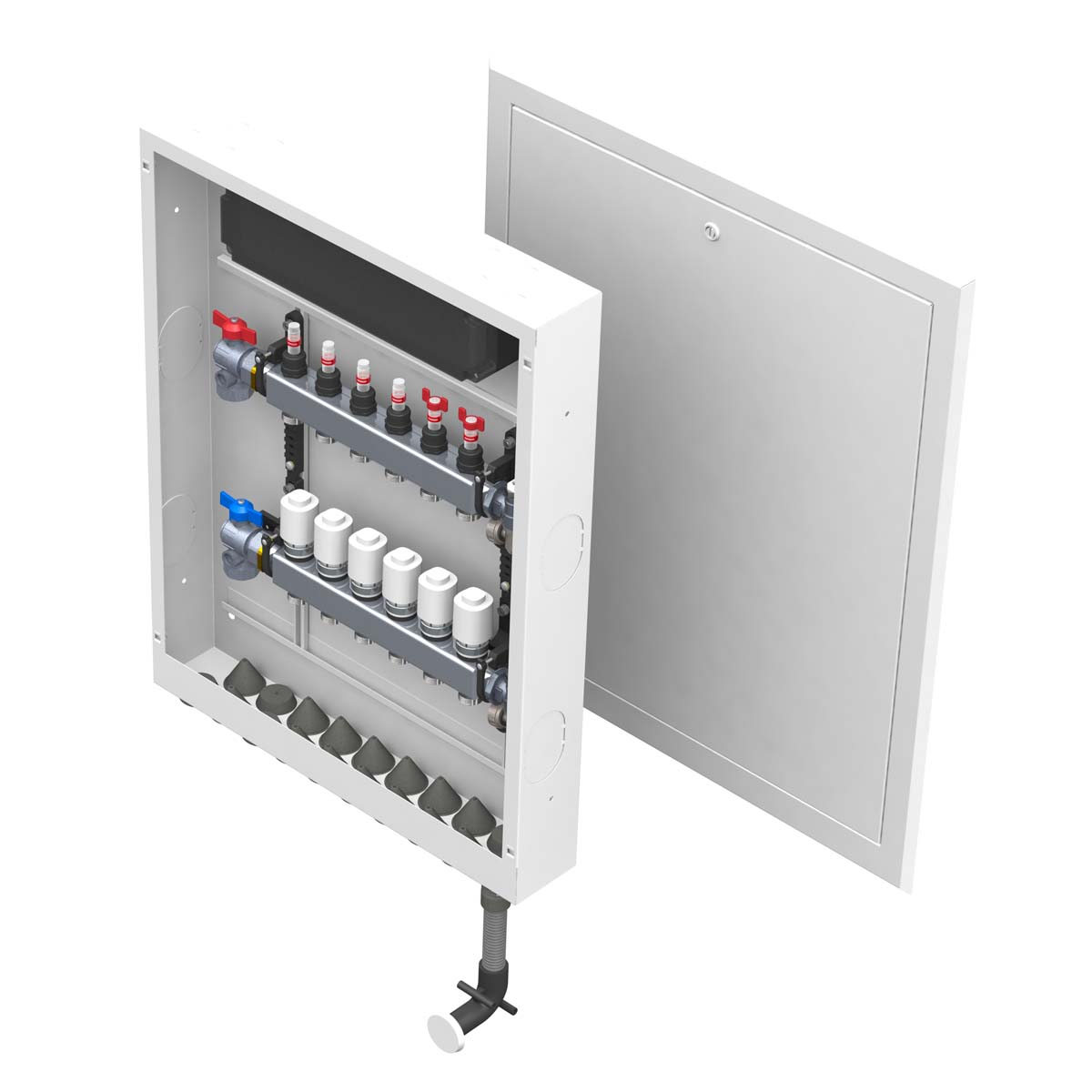 Featured image for “Preassembled manifold cabinet for in wall mounting”